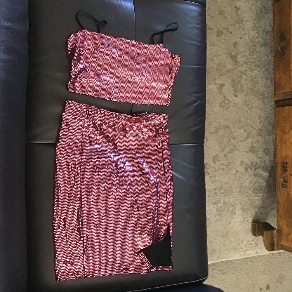 Sequined 2 piece Crop Top